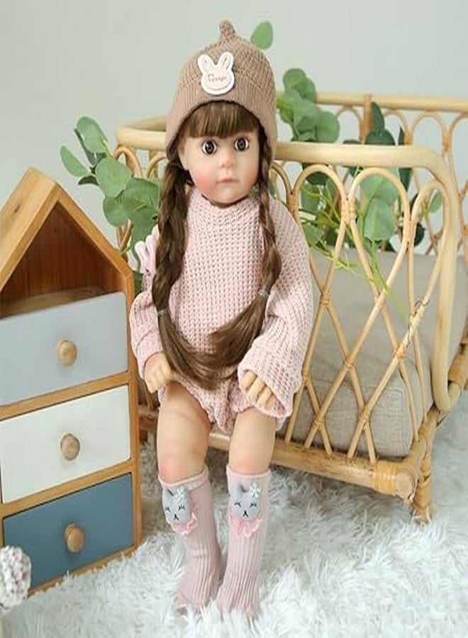 VIKINGS Realistic Sound with Sensor & Activities! Lifelike Full Silicone Body Reborn Baby Girl Doll Toy Princess Toddler Bebe with Brown Long Hair Gift for Kids - Image 2
